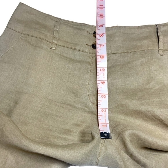 ZARA BASIC 100% Ramie Cropped Straight Leg Trousers US Sz 4 - Picture 7 of 9